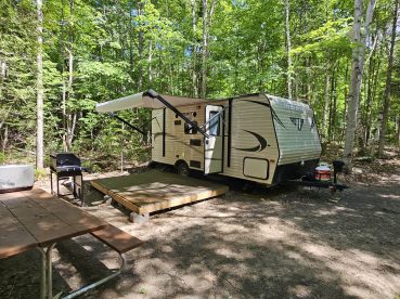 campsite with trailer
